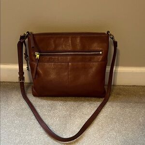 Fossil Brown Leather Crossbody Bag